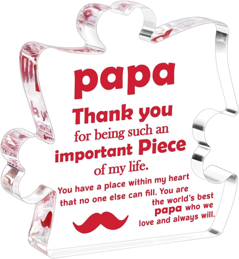 Father's Day Acrylic Desk Plaque - Gift for Grandpa from Grandkids
