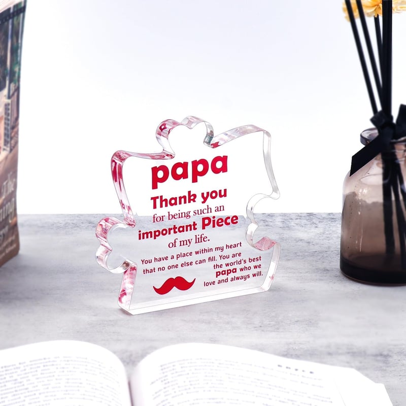 Father's Day Acrylic Desk Plaque - Gift for Grandpa from Grandkids