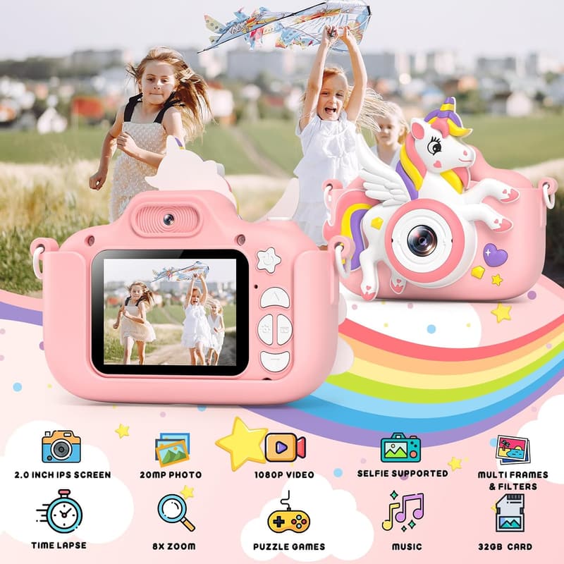 Kids Digital Selfie Camera with 1080P HD Video - Ages 3-12