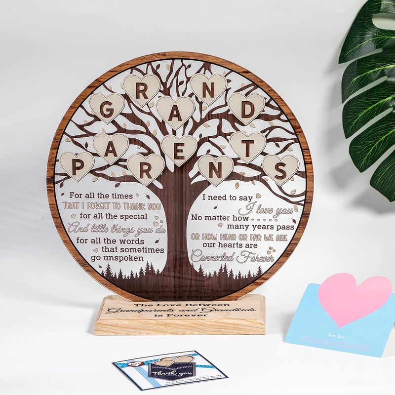 Grandparents Gift: Round Acrylic Sign with Stand