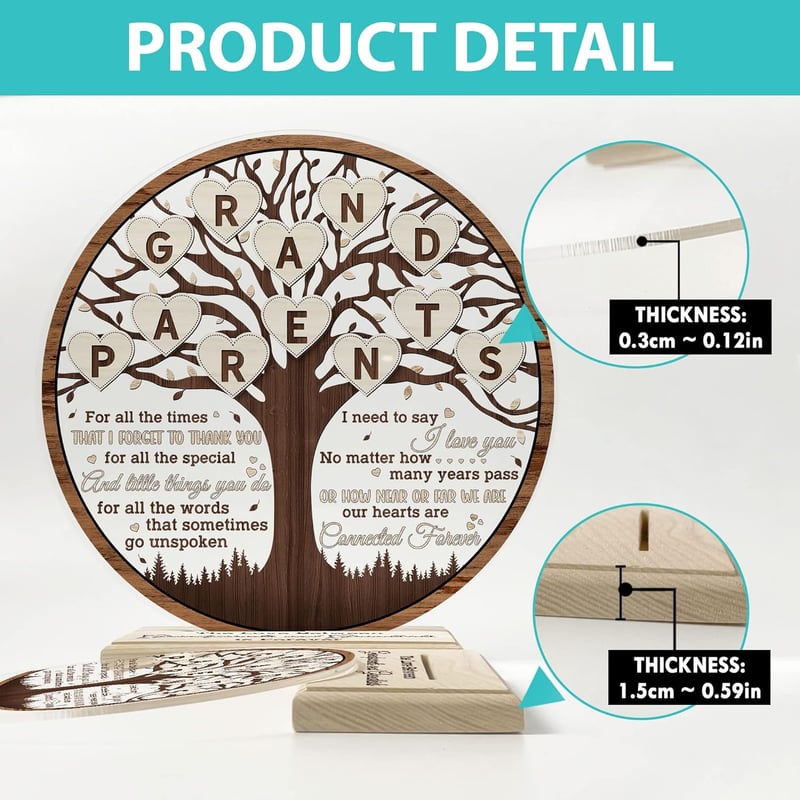 Grandparents Gift: Round Acrylic Sign with Stand