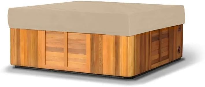Outdoor Hot Tub Cover - Lightweight, Weather-Resistant, 84x84x14, Classic Tan