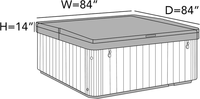 Outdoor Hot Tub Cover - Lightweight, Weather-Resistant, 84x84x14, Classic Tan
