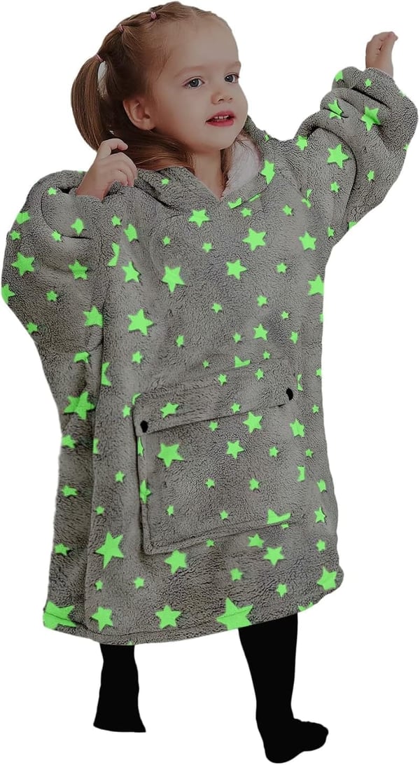 Kids' Sherpa Blanket Hoodie with Pocket - Birthday Gift (Ages 2-6)