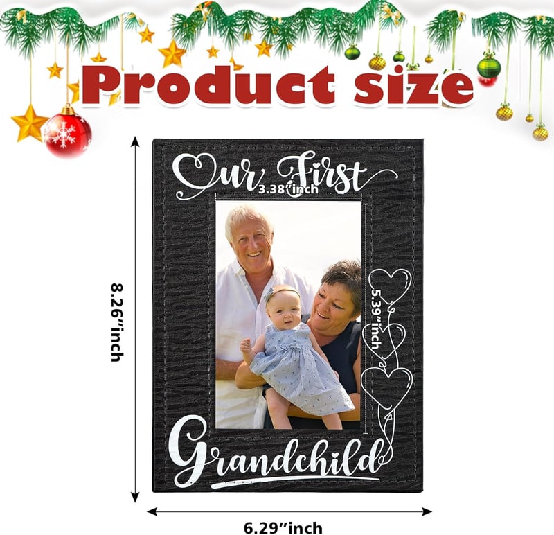 First Time Grandparents Leather Picture Frame for Memories