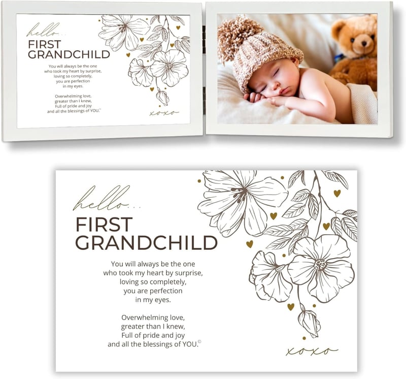 New Grandparents Poetry Frame Gift (White)