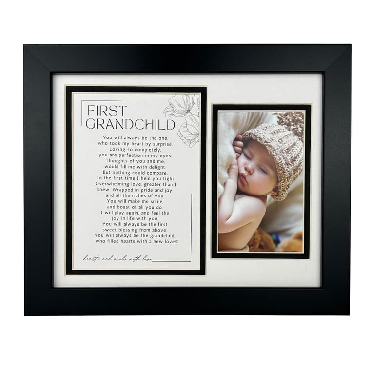 First Grandchild Photo Frame with Poem - Perfect Gift for New Grandparents