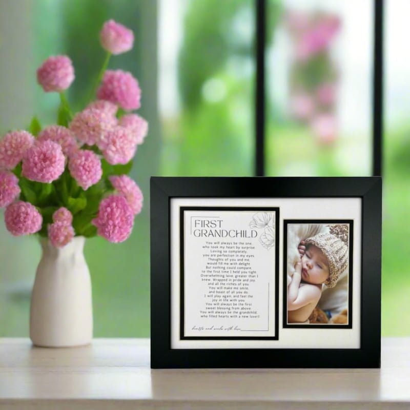 First Grandchild Photo Frame with Poem - Perfect Gift for New Grandparents