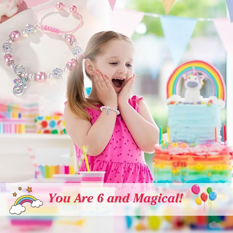 Unicorn Bracelet for Girls 3-12 - Birthday Gift
