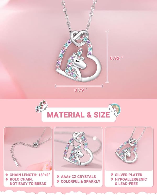Magical Unicorn Necklace for Girls' Birthday Gifts