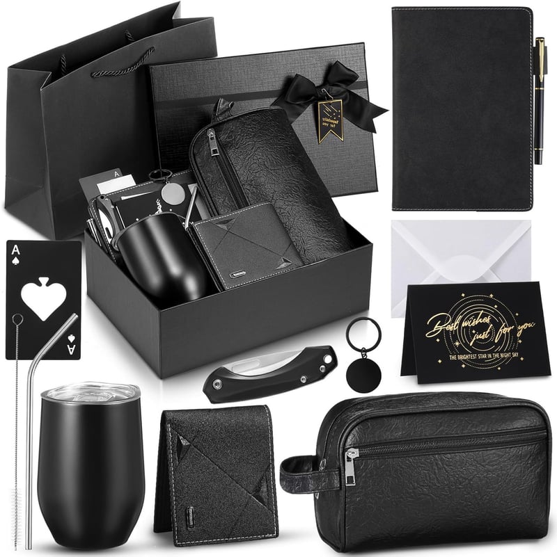 Valentine's Day Gift Basket for Him: 12 oz Tumbler & Toiletry Bag