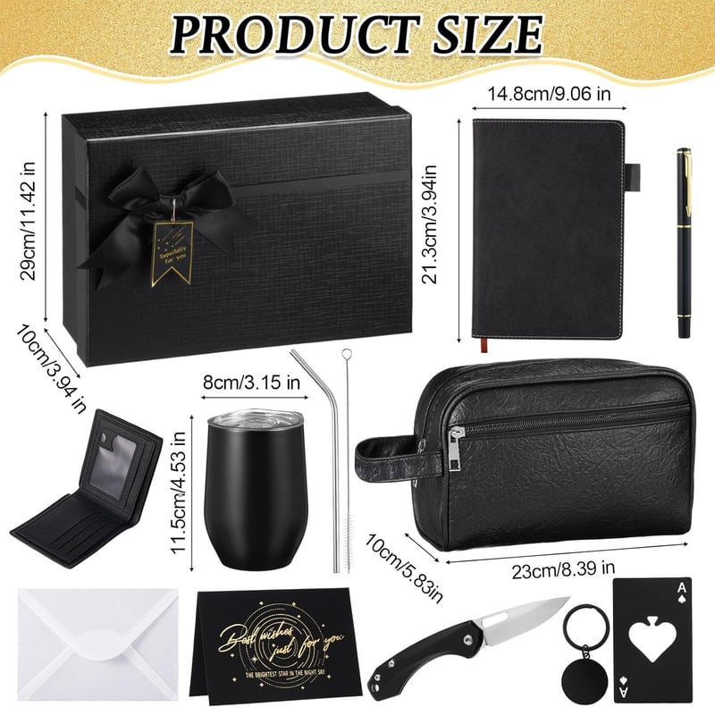 Valentine's Day Gift Basket for Him: 12 oz Tumbler & Toiletry Bag