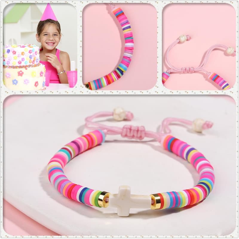 Birthday Cross Charm Bracelet for Girls with Greeting Card