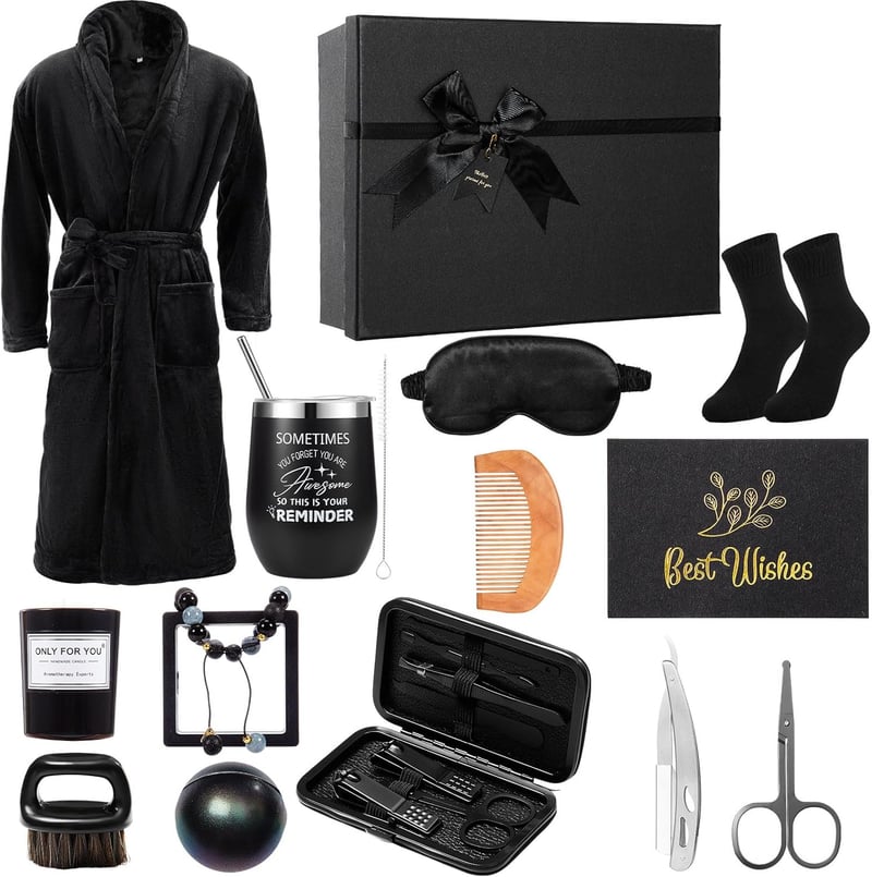Men's Beard Care Gift Set with Tumbler & Robe for Christmas