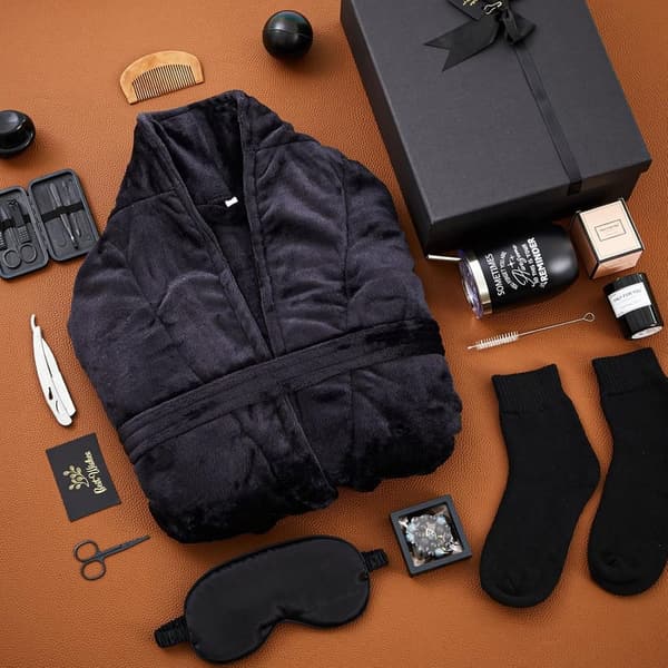 Men's Beard Care Gift Set with Tumbler & Robe for Christmas