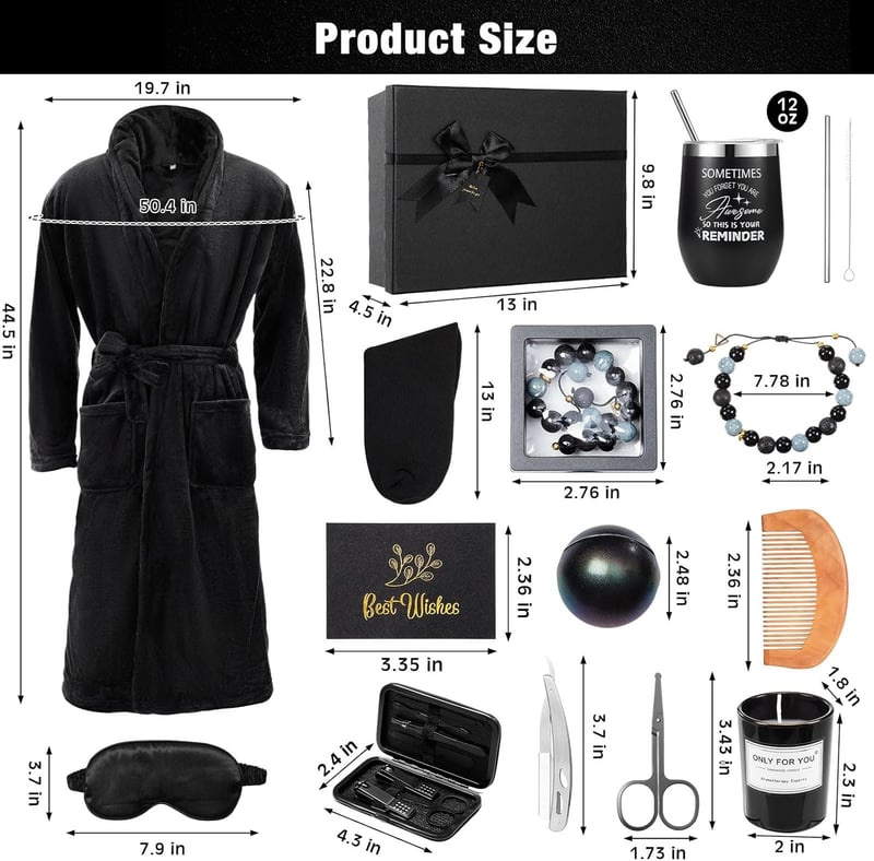 Men's Beard Care Gift Set with Tumbler & Robe for Christmas