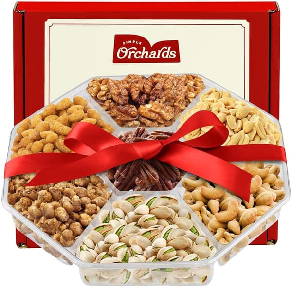 Father's Day Gourmet Nut Gift Basket - 7 Section Platter