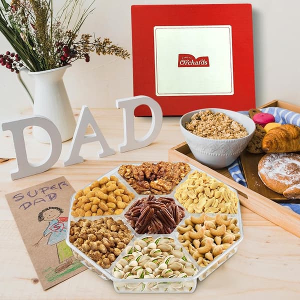 Father's Day Gourmet Nut Gift Basket - 7 Section Platter
