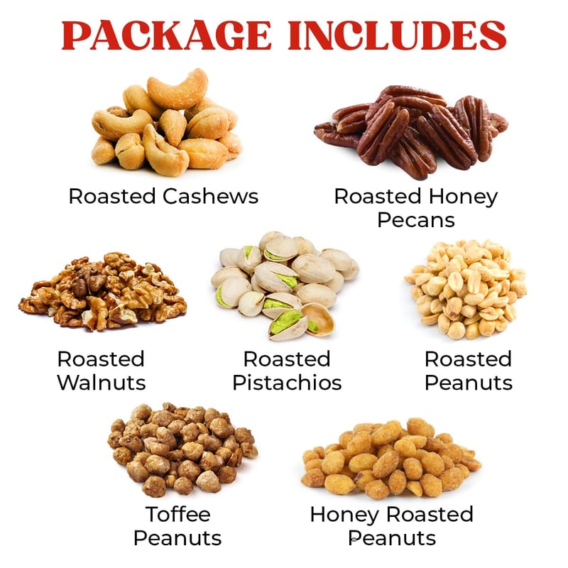 Father's Day Gourmet Nut Gift Basket - 7 Section Platter