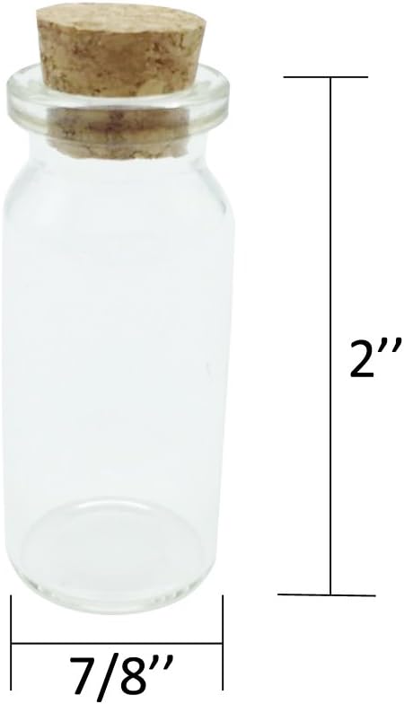 Mini Glass Jars with Cork Lids for Party Favors - Pack of 16