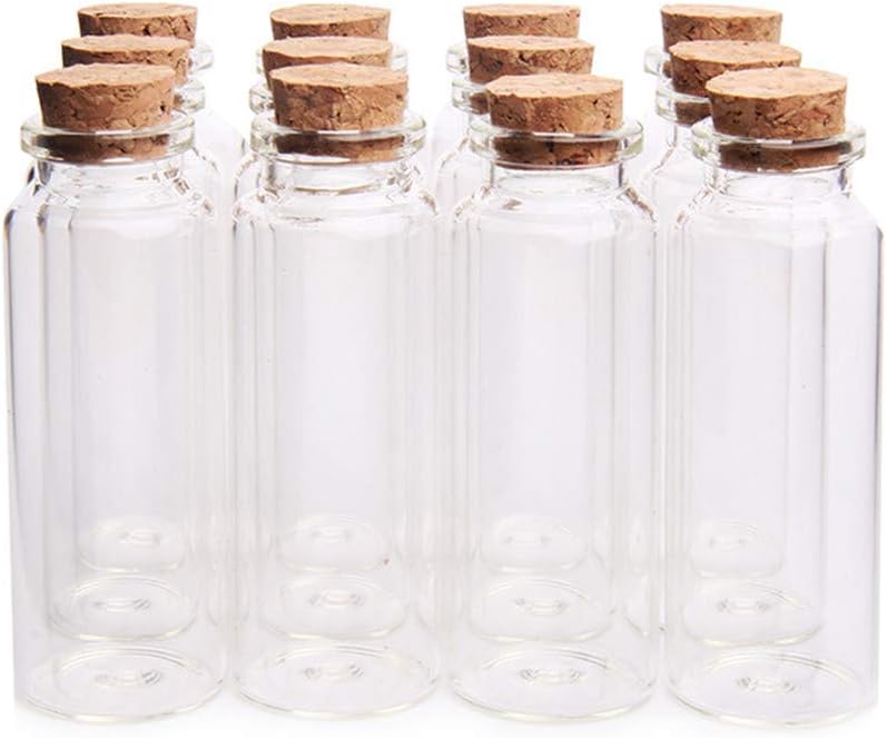 Small Glass Potion Bottles with Cork Stopper - 12 Pack for Parties