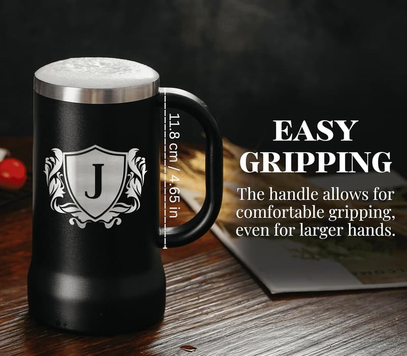 Personalized Beer Stein - Customized Monogram for Men