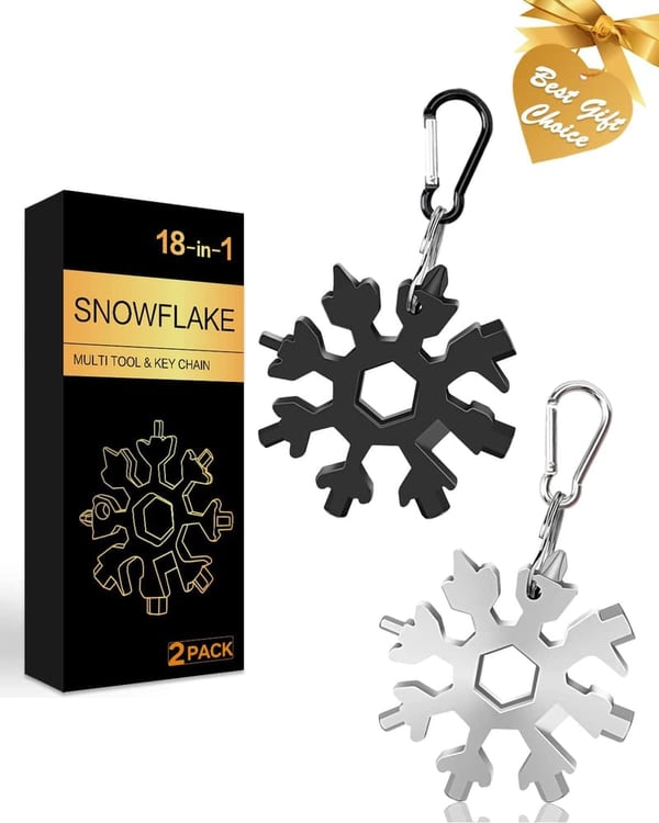 Christmas 18-in-1 Snowflake Multitool for Men, 2-Pack