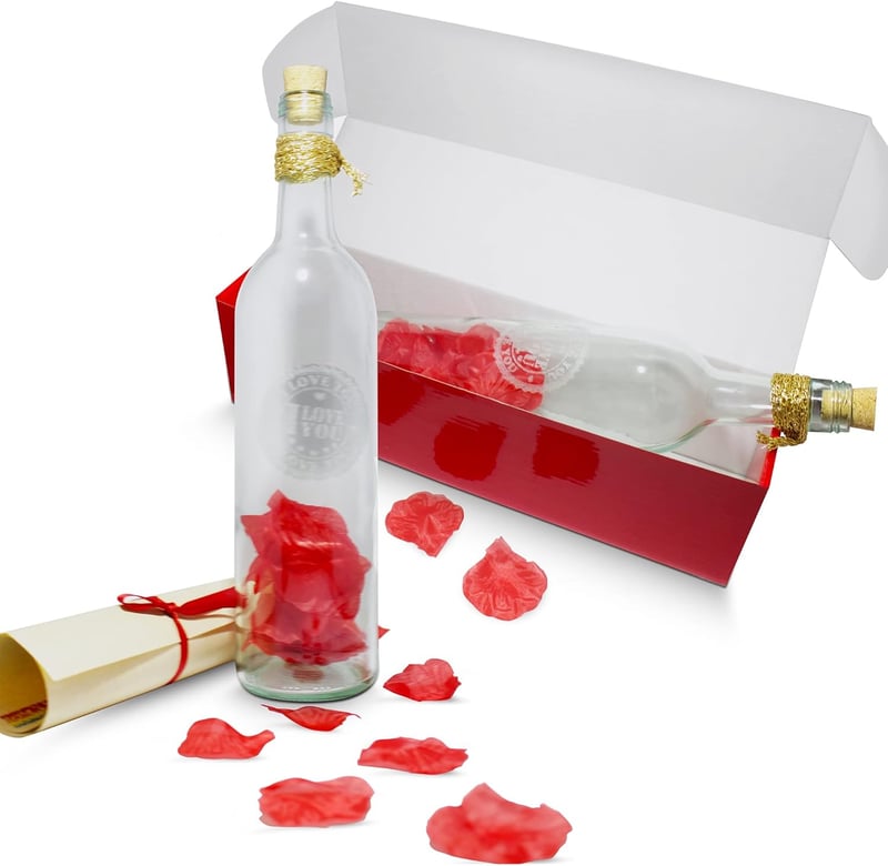 Valentine's Day Letter in a Bottle - Romantic Glass Gift