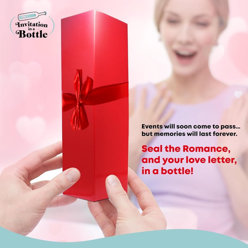 Valentine's Day Letter in a Bottle - Romantic Glass Gift