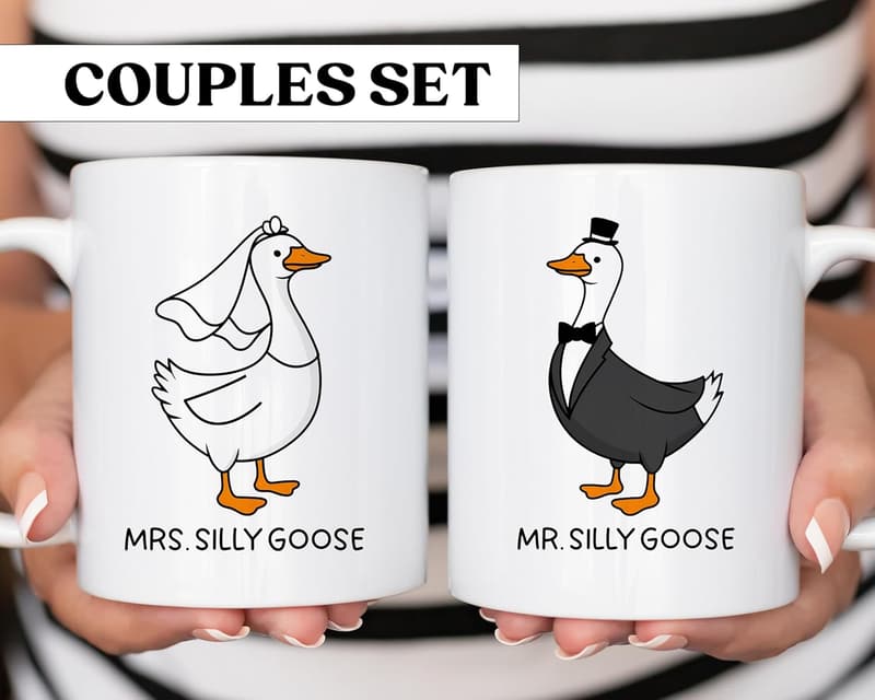 Wedding Coffee Mugs Set for Couples - 11oz Ceramic