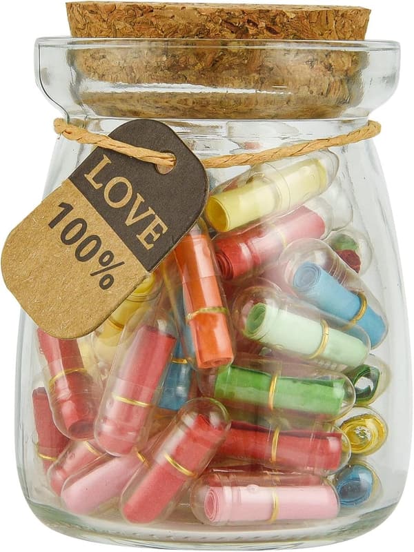 50PCS Love Capsules in Glass Bottles for Anniversary Gift