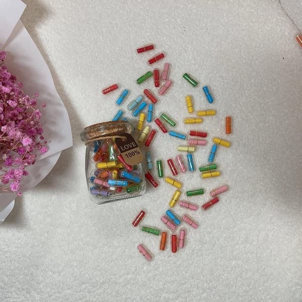 50PCS Love Capsules in Glass Bottles for Anniversary Gift