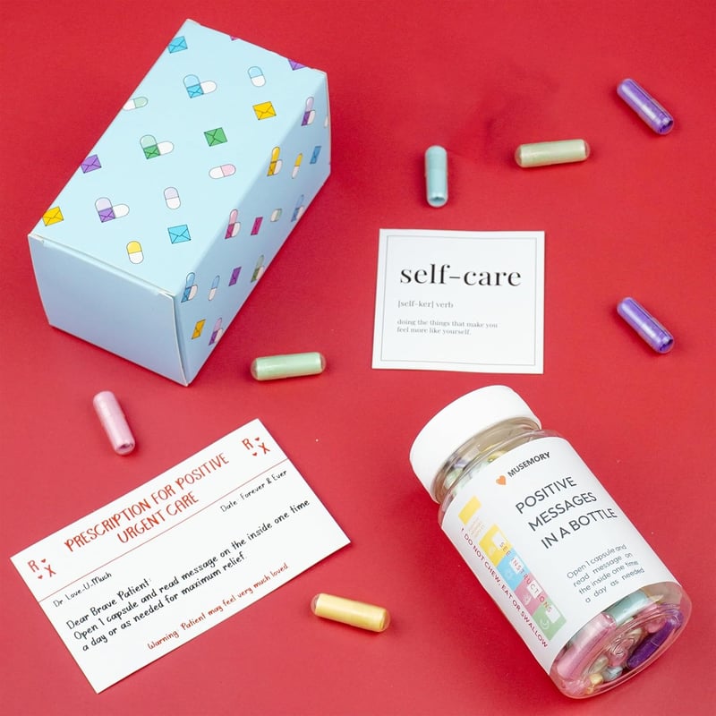 Positive Affirmation Messages in Bottle - Stress Relief Self-Care Kit