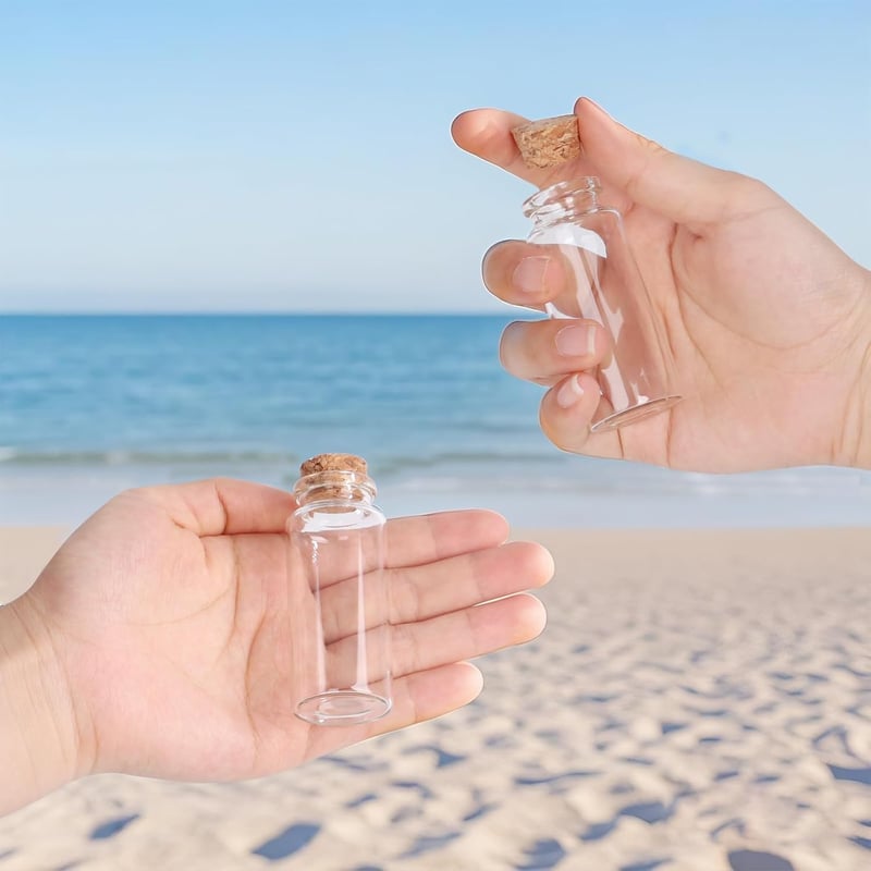 30ml Mini Glass Bottles with Cork Stoppers - 12 Pcs for DIY Crafts