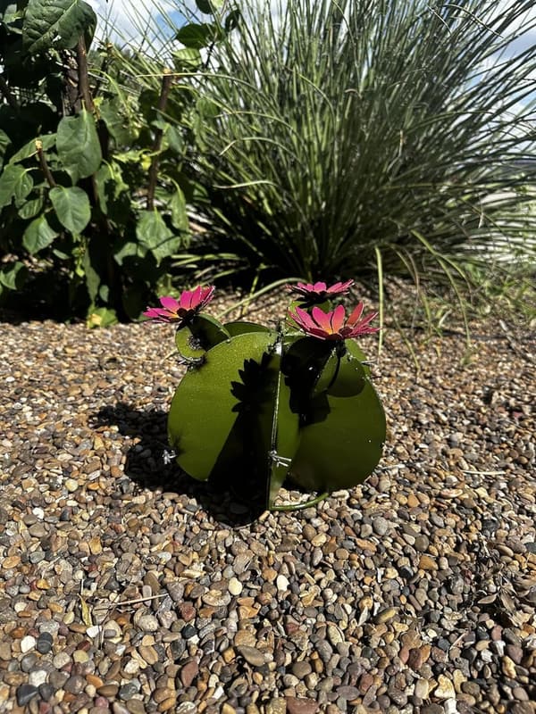 Olive Metal Bisnaga Cactus - Unique Garden Art Decor