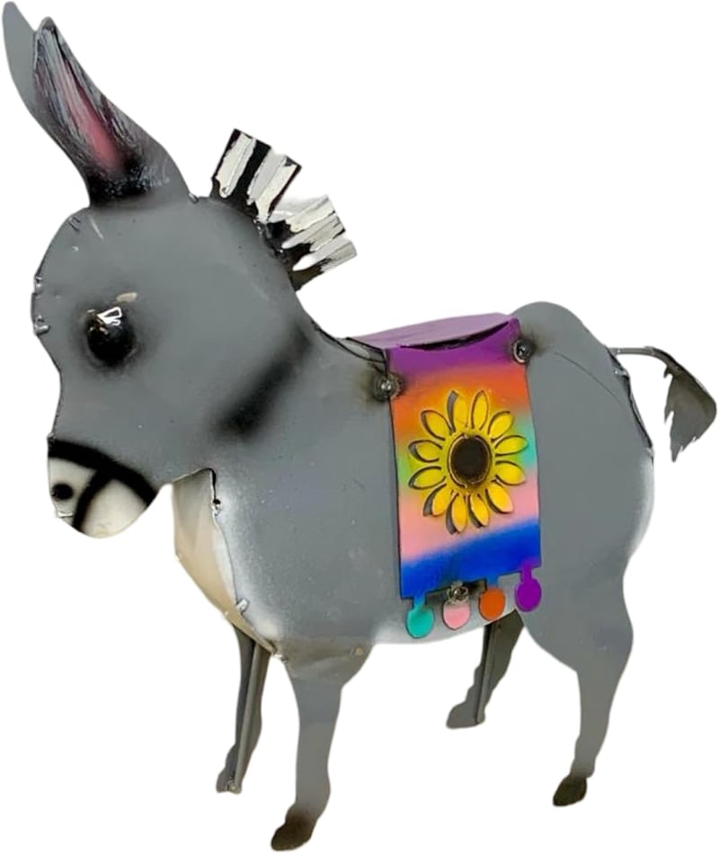 Artisan Metal Donkey Piñata | Handmade Garden Decor