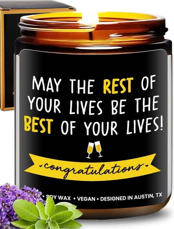 Wedding Day Candle - Unique Gift for Bride & Groom