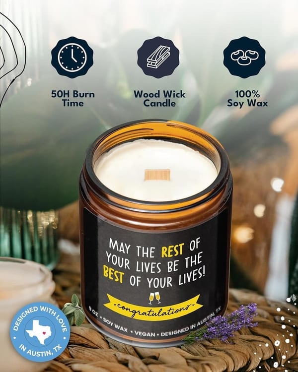 Wedding Day Candle - Unique Gift for Bride & Groom