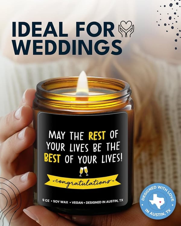 Wedding Day Candle - Unique Gift for Bride & Groom