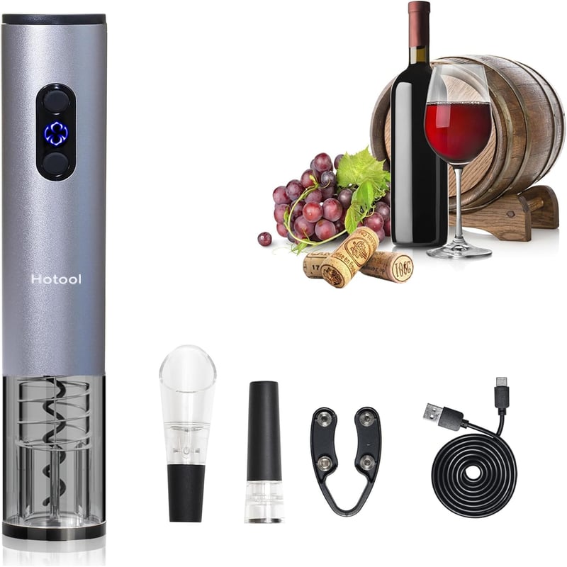 Rechargeable Electric Wine Opener with Aerator & Accessories