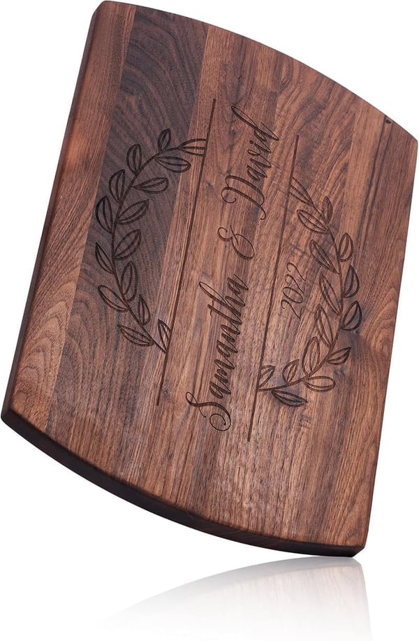 Personalized Laser Engraved Wooden Cutting Board for Weddings
