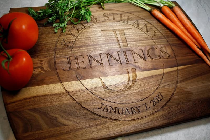 Anniversary Personalized Wood Cutting Board - Custom Engraved