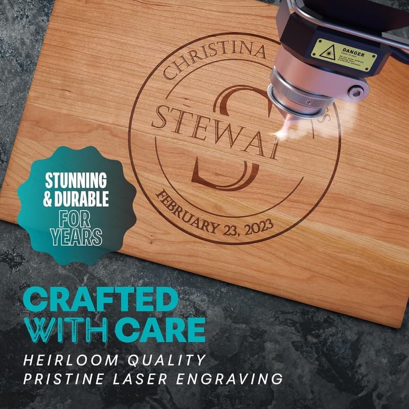 Anniversary Personalized Wood Cutting Board - Custom Engraved