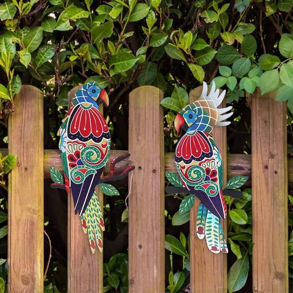 Outdoor Metal Wall Art - Parrot Sculpture for Garden & Patio