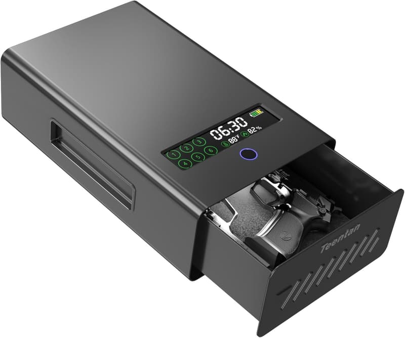 Biometric Nightstand Gun Safe with Quick Access for 2 Handguns