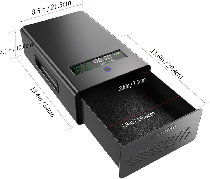 Biometric Nightstand Gun Safe with Quick Access for 2 Handguns
