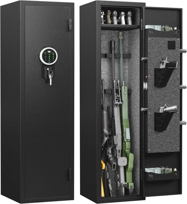 Long Gun Safe with Backlit Keypad and LED Light