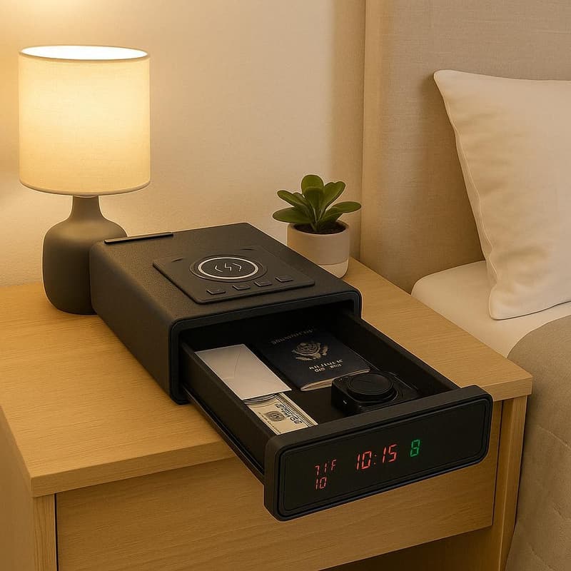 Biometric Gun Safe with Fingerprint Lock & Wireless Charging