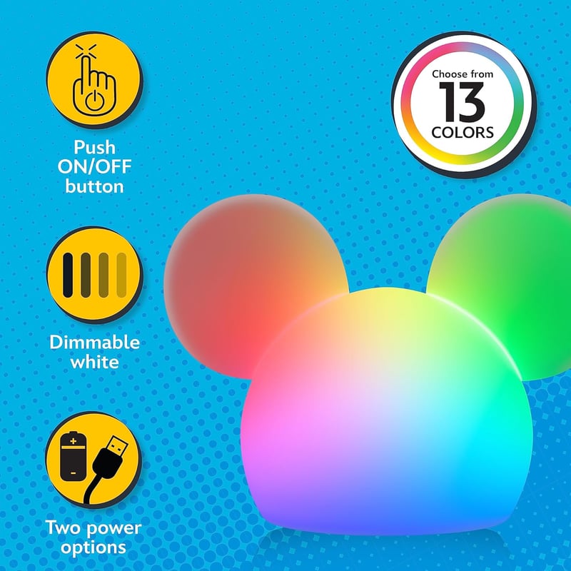 Mickey Mouse Color Changing Night Light for Kids