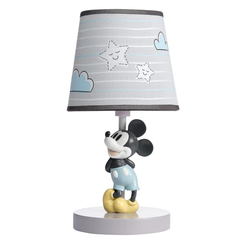 Disney Baby Moonlight Mickey Mouse Lamp - Gray with Shade & Bulb